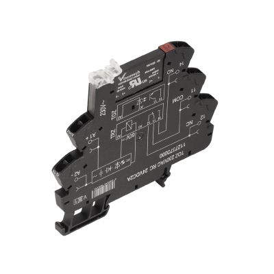 WEIDMULLER TOZ 120VAC RC 48VDC0,1A Przekaźnik półprzewodnikowy, 120 V AC ±10 %, Prostownik, Człon RC , 1 zestyk zwierny (Tranzystor bipolarny), 0…48 V DC, 100 mA, złącze sprężynowe 1127110000 /10szt./ (1127110000)